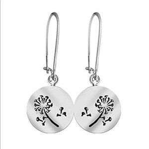 Dandelion Poms Fashion Silver Kidney Hook Earrings NWT